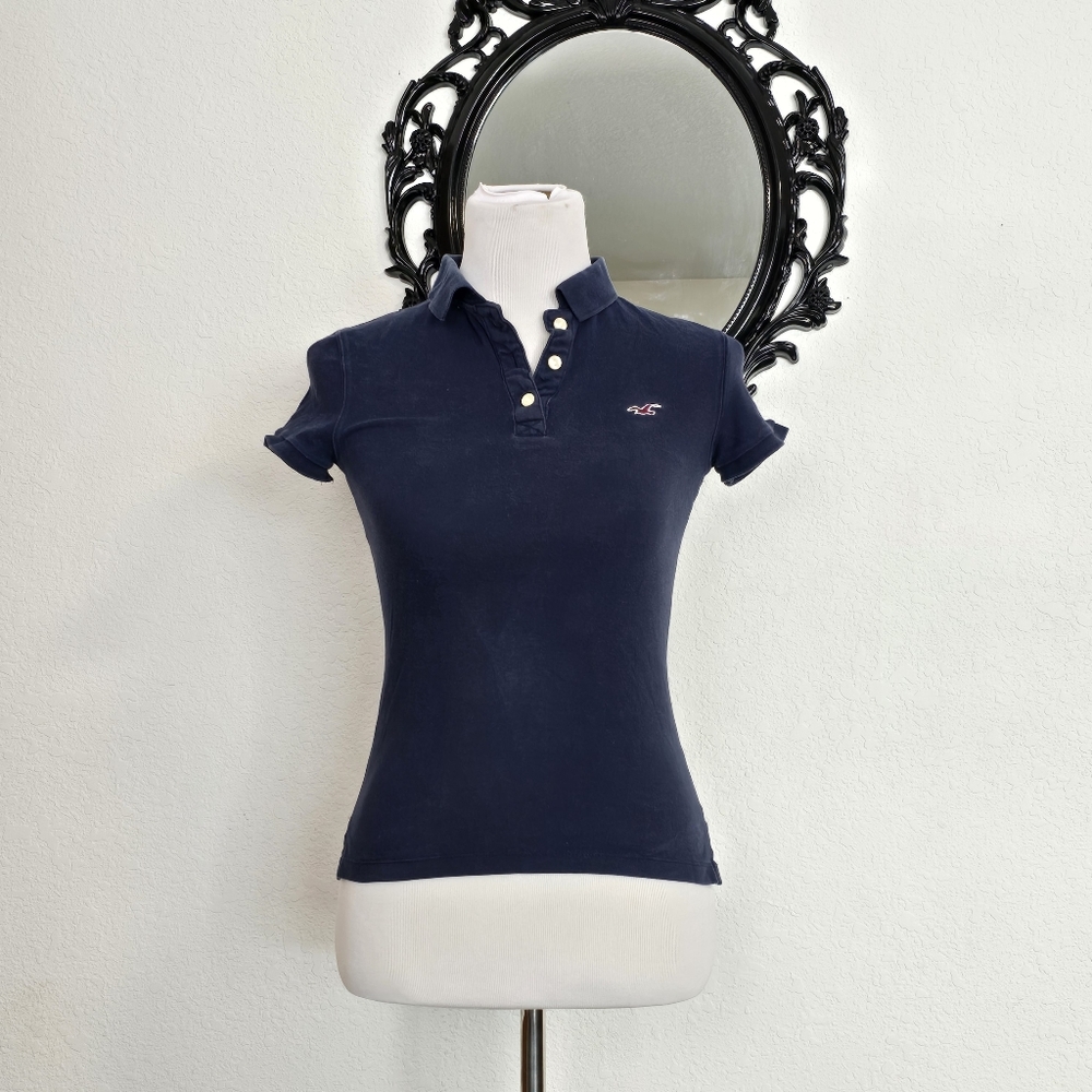 Hollister Navy Short Sleeve Polo